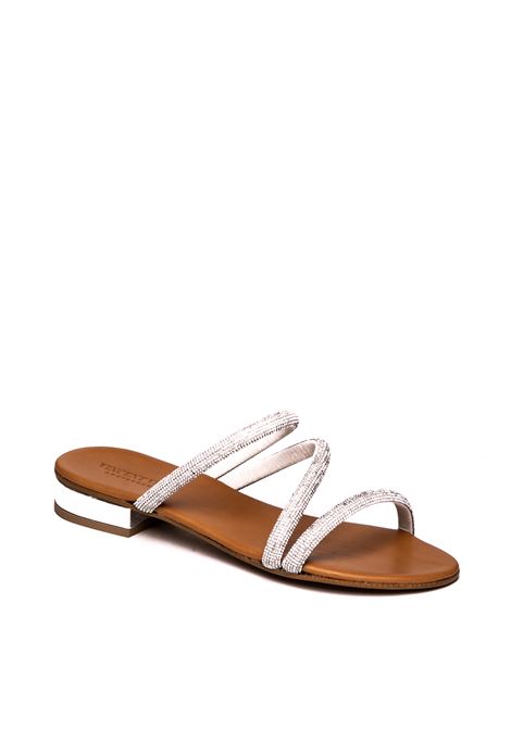 Silver strass straps falt sandal VINCENT VEGA | PS20-SS80LAM-ARGENTO